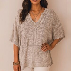 White house black market embellished knit poncho sweater ❤️